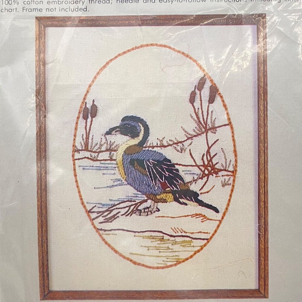 Audubon Wildlife CM Pintail Duck Crewel Picture Kit 4"x5" Wool Yarn 1980 Vtg - Picture 3 of 6